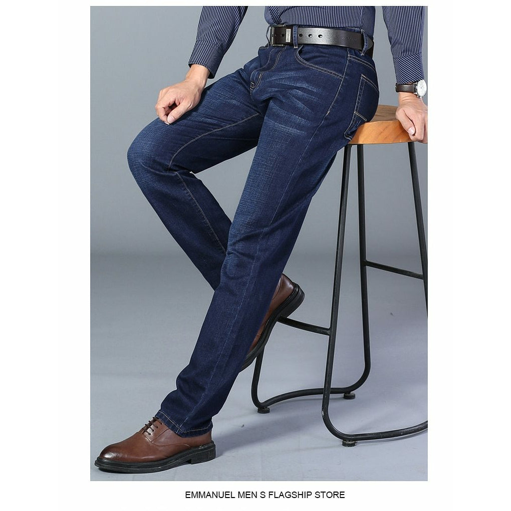 Spring New Classic Blue Black Slim-fit Jeans