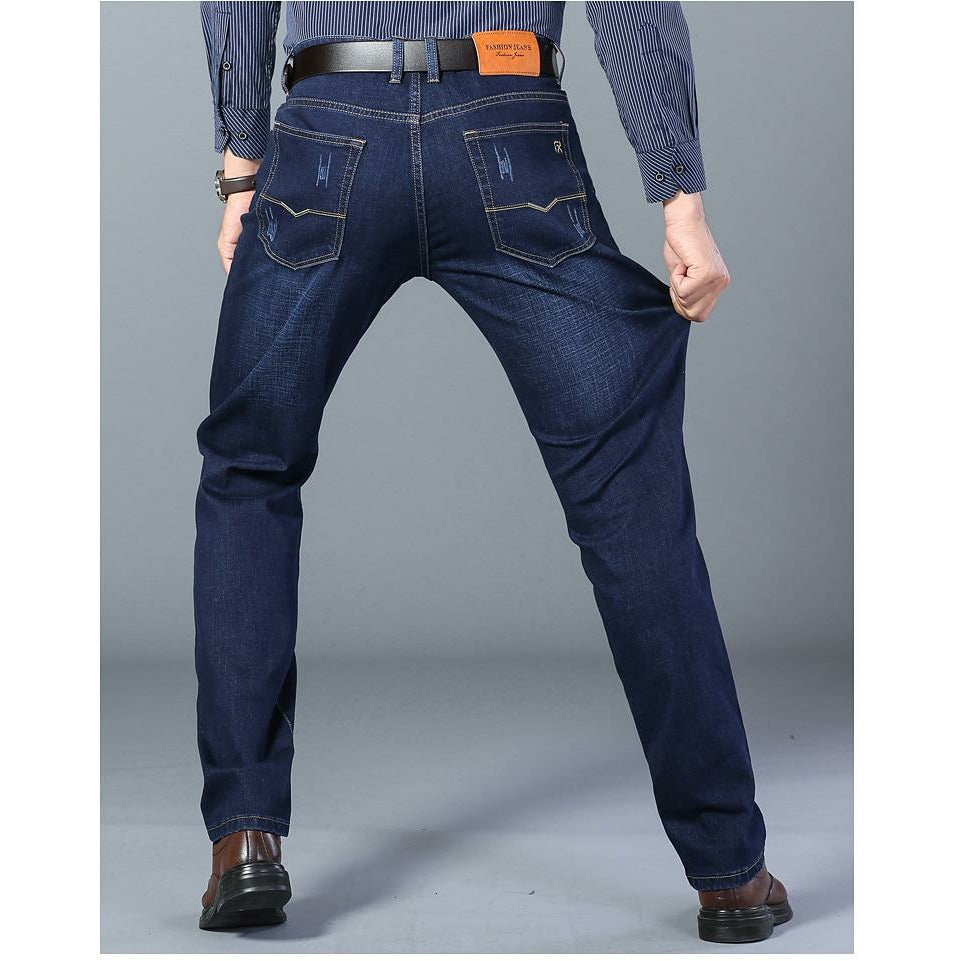 Spring New Classic Blue Black Slim-fit Jeans