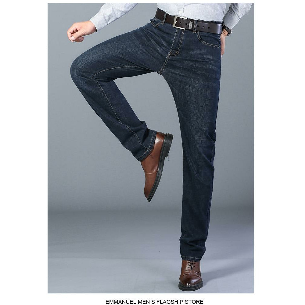 Spring New Classic Blue Black Slim-fit Jeans