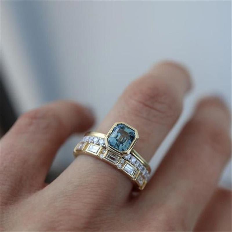 Blue Crystal Rings