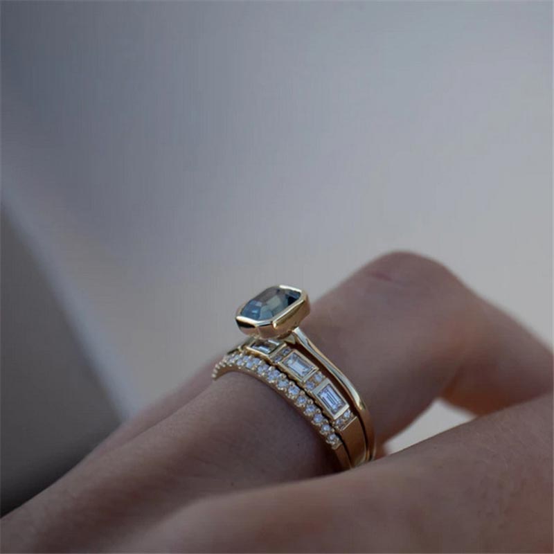 Blue Crystal Rings