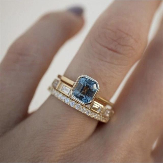 Blue Crystal Rings