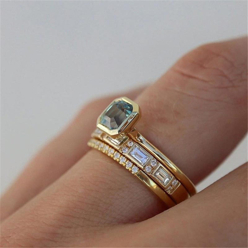 Blue Crystal Rings