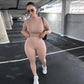 Long Sleeve Crop Tops And Legging Pants Set