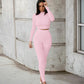 Long Sleeve Crop Tops And Legging Pants Set