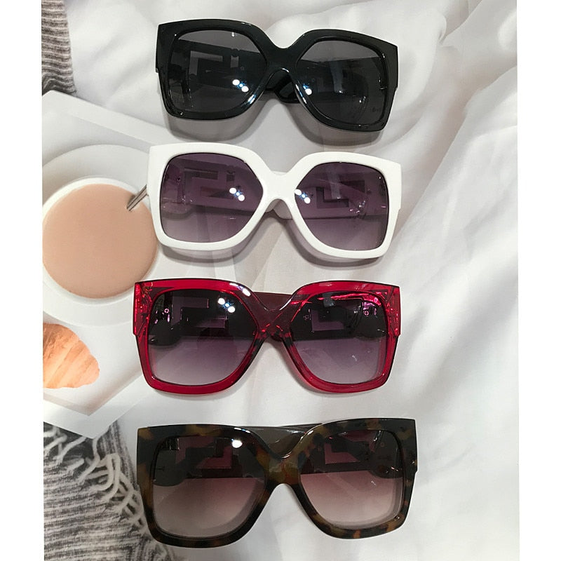 Black Leopard Square Sunglasses