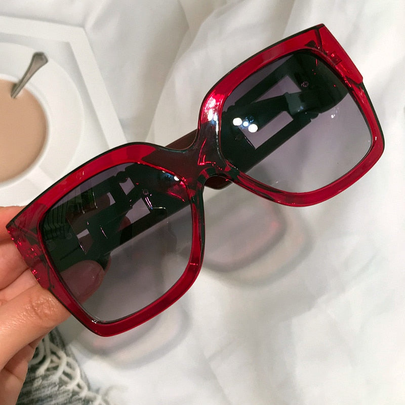 Black Leopard Square Sunglasses