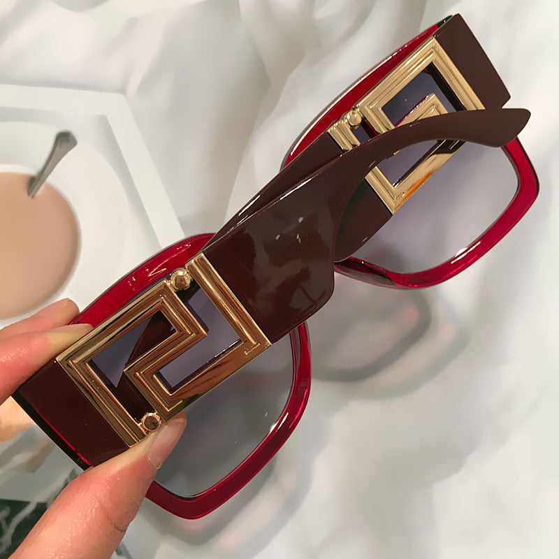 Black Leopard Square Sunglasses