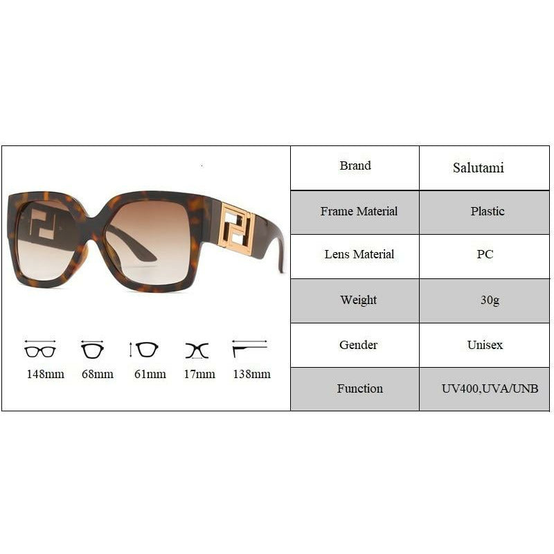Black Leopard Square Sunglasses
