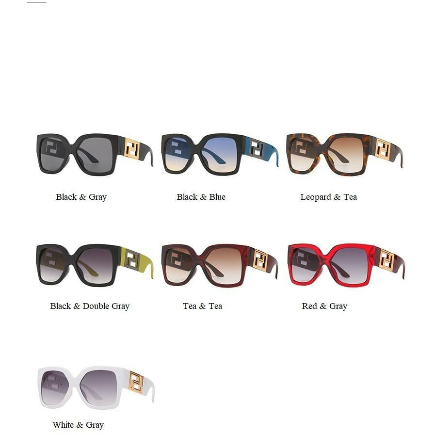 Black Leopard Square Sunglasses