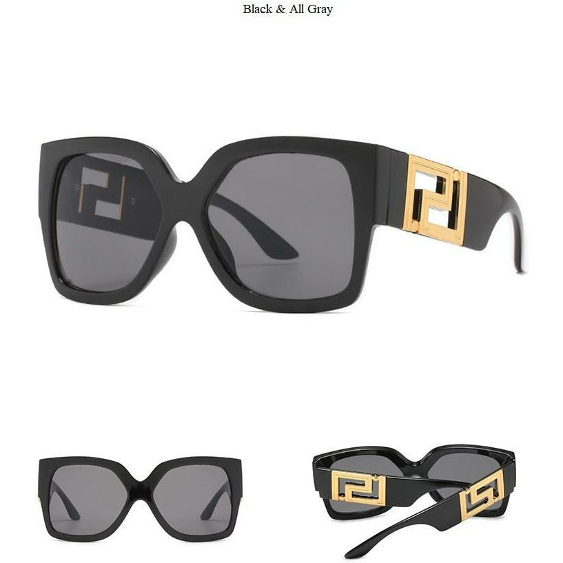 Black Leopard Square Sunglasses