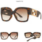 Black Leopard Square Sunglasses