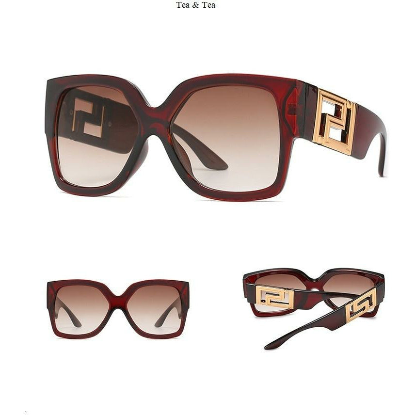 Black Leopard Square Sunglasses