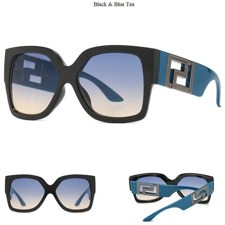 Black Leopard Square Sunglasses