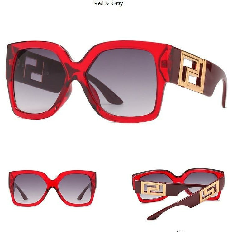Black Leopard Square Sunglasses