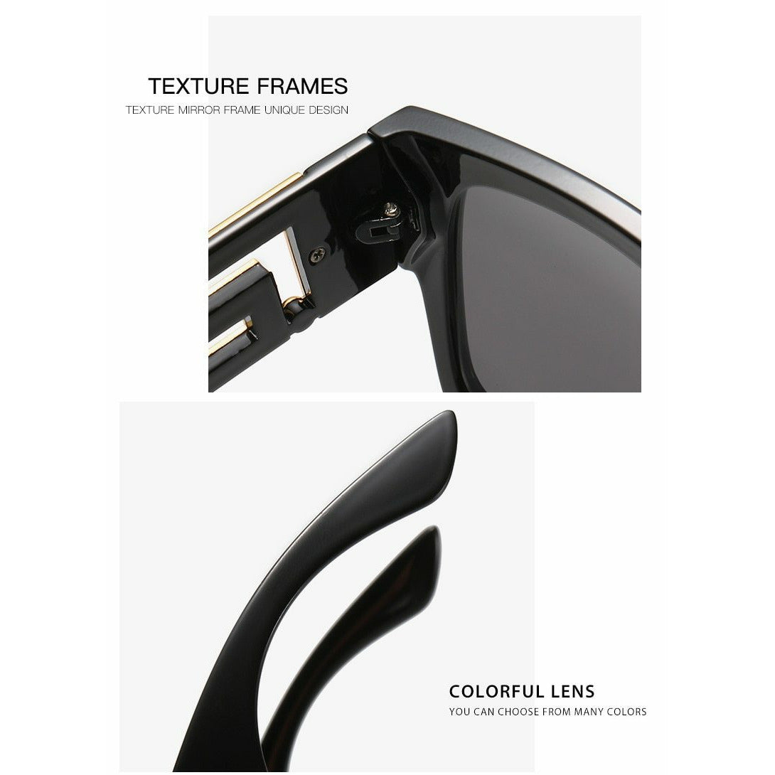 Black Leopard Square Sunglasses