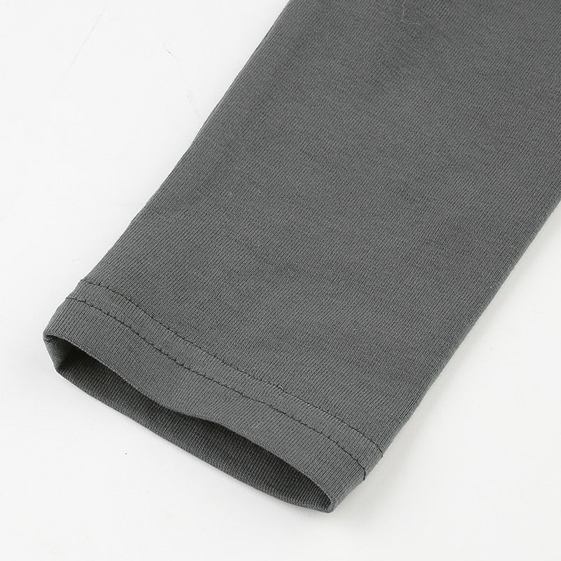 Solid Basic Long Sleeve Crop Top