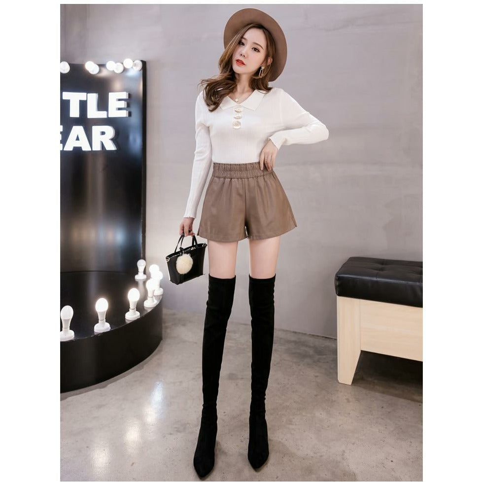 Wide Leg Biker Shorts