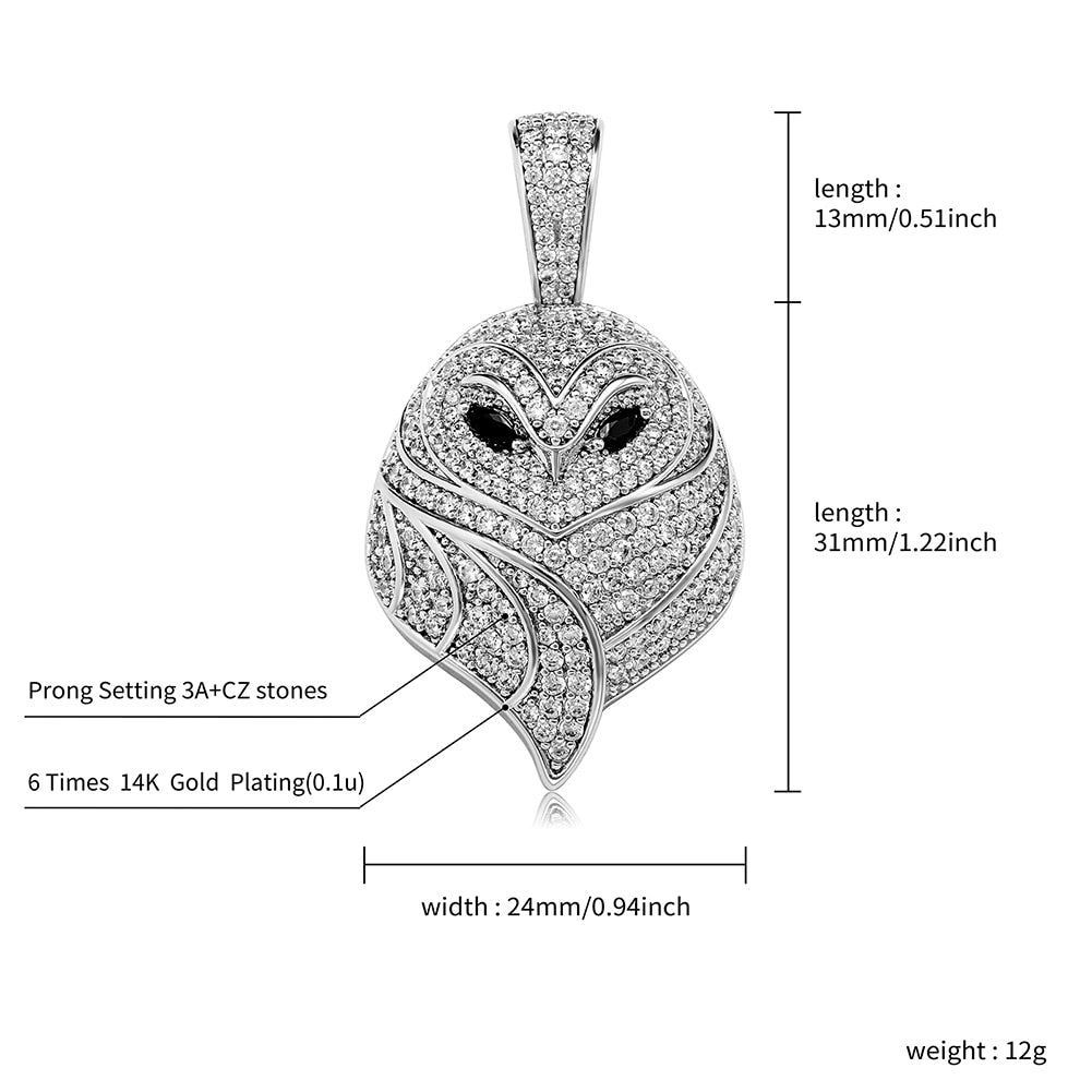 Iced Owl Pendant