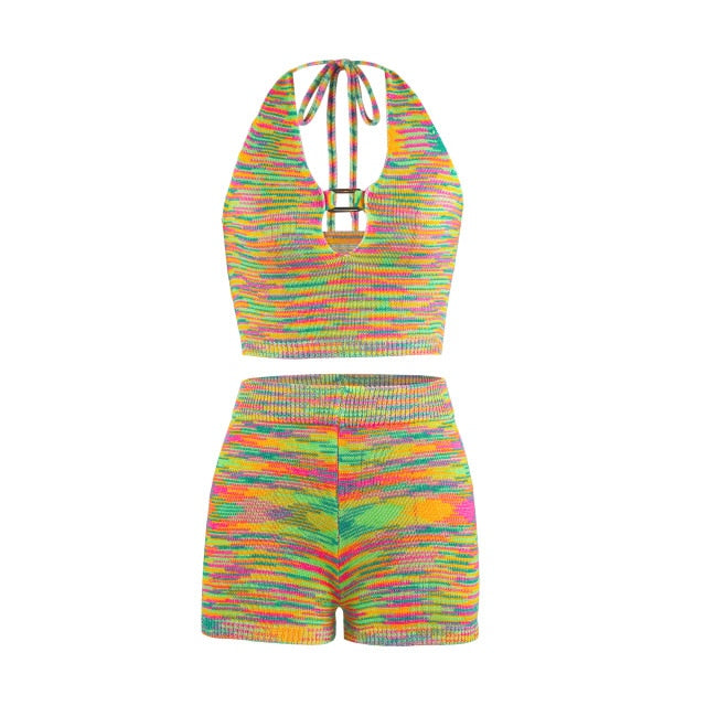 Candy Color Tank Top & Shorts Set