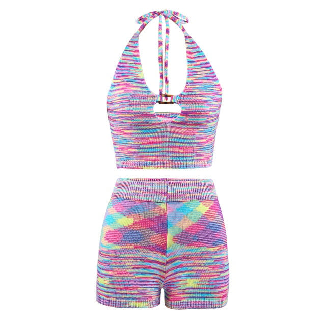 Candy Color Tank Top & Shorts Set