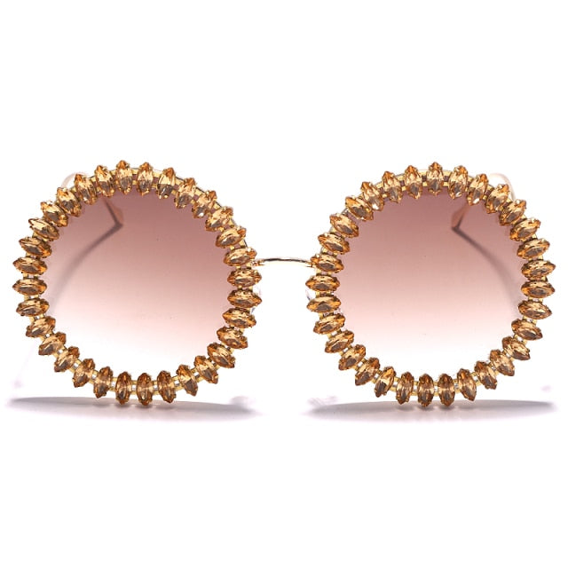 Rhinestone Round Sunglasses