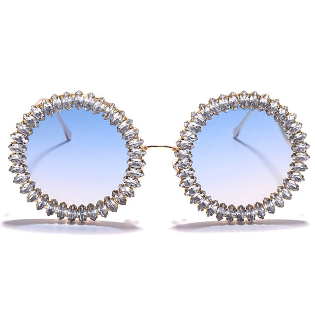 Rhinestone Round Sunglasses