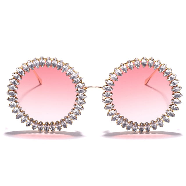 Rhinestone Round Sunglasses