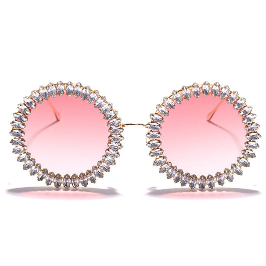 Rhinestone Round Sunglasses