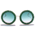 Rhinestone Round Sunglasses