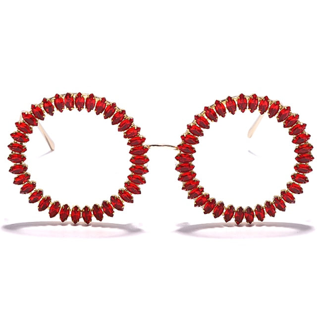 Rhinestone Round Sunglasses