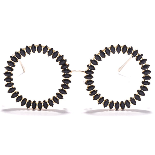 Rhinestone Round Sunglasses