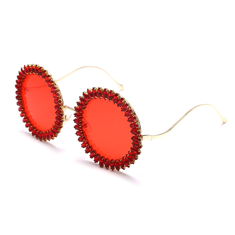 Rhinestone Round Sunglasses