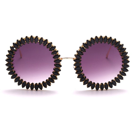Rhinestone Round Sunglasses