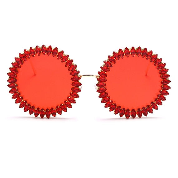 Rhinestone Round Sunglasses