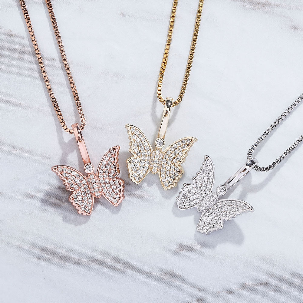 Iced Butterfly Pendant