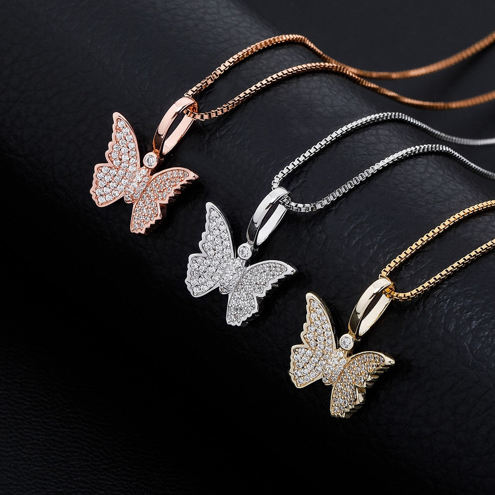 Iced Butterfly Pendant
