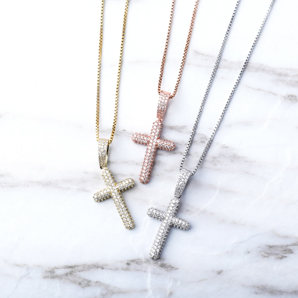 Iced Cross With Chain