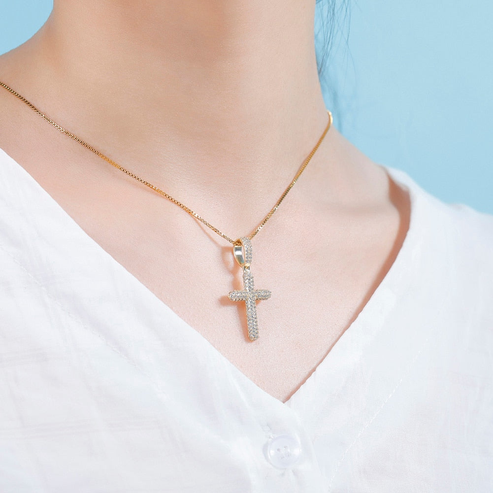 Iced Cross With Chain