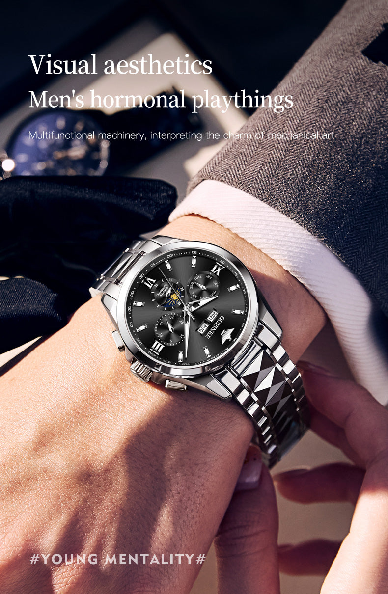 OUPINKE Top Luxury Watch Automatic Mechanical Mens Watch 50M Waterproof Sapphire Mirror Original Wristwatch