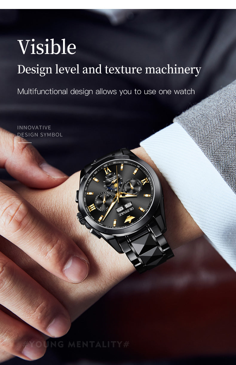 OUPINKE Top Luxury Watch Automatic Mechanical Mens Watch 50M Waterproof Sapphire Mirror Original Wristwatch