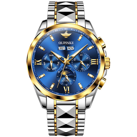 OUPINKE Top Luxury Watch Automatic Mechanical Mens Watch 50M Waterproof Sapphire Mirror Original Wristwatch