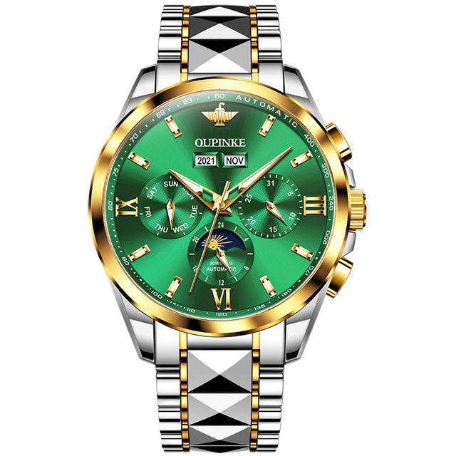 OUPINKE Top Luxury Watch Automatic Mechanical Mens Watch 50M Waterproof Sapphire Mirror Original Wristwatch