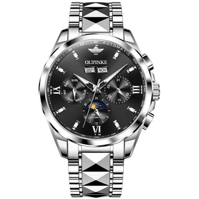 OUPINKE Top Luxury Watch Automatic Mechanical Mens Watch 50M Waterproof Sapphire Mirror Original Wristwatch