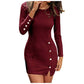 Bandage Long Sleeve Dress