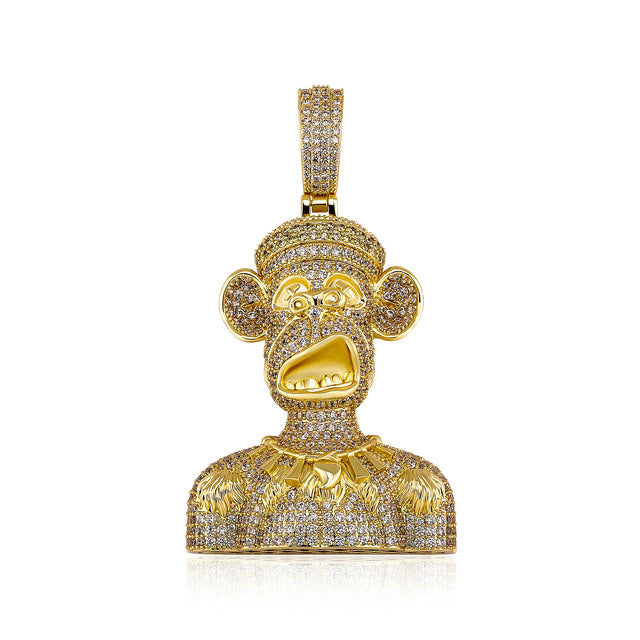 New Iced Out Ape Pendants With Necklace Chain