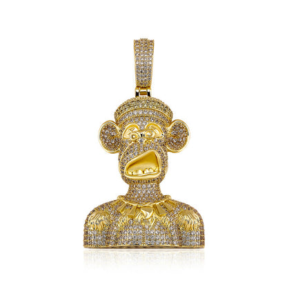 New Iced Out Ape Pendants With Necklace Chain