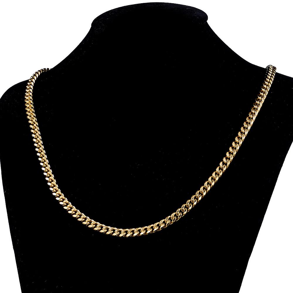 Gold Cuban Necklaces With Crab Clasp
