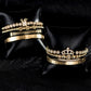 Luxury Roman Royal Charm Pave Crown Hand made Weaving Adjustable Bracelet
