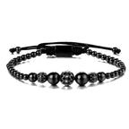 Luxury Roman Royal Charm Pave Crown Hand made Weaving Adjustable Bracelet